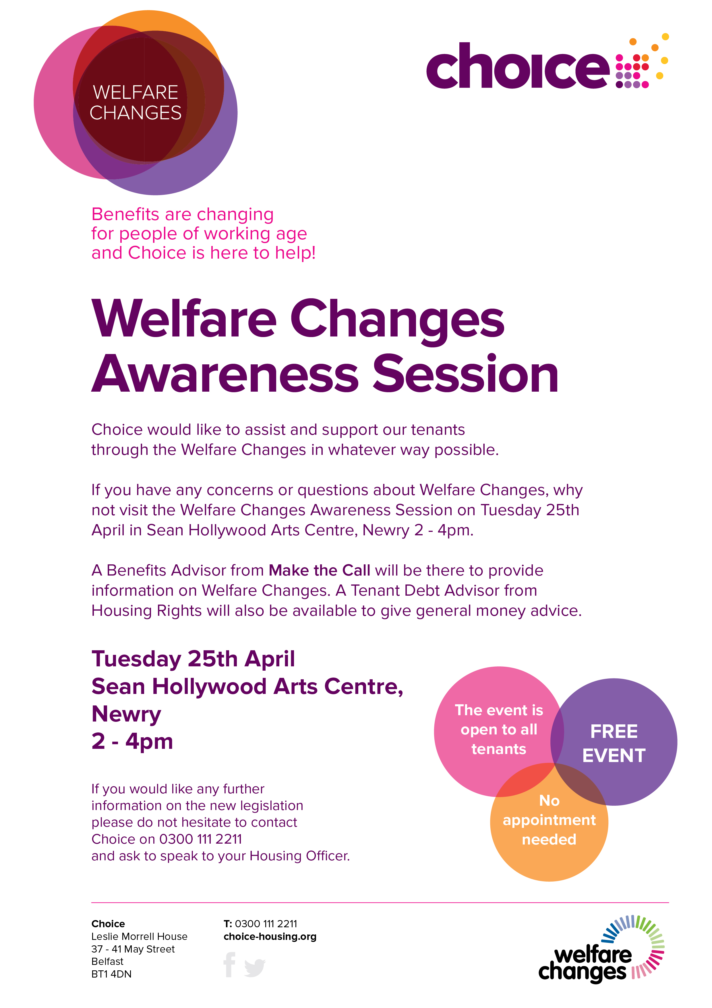 Welfare Changes Awareness Session - Newry