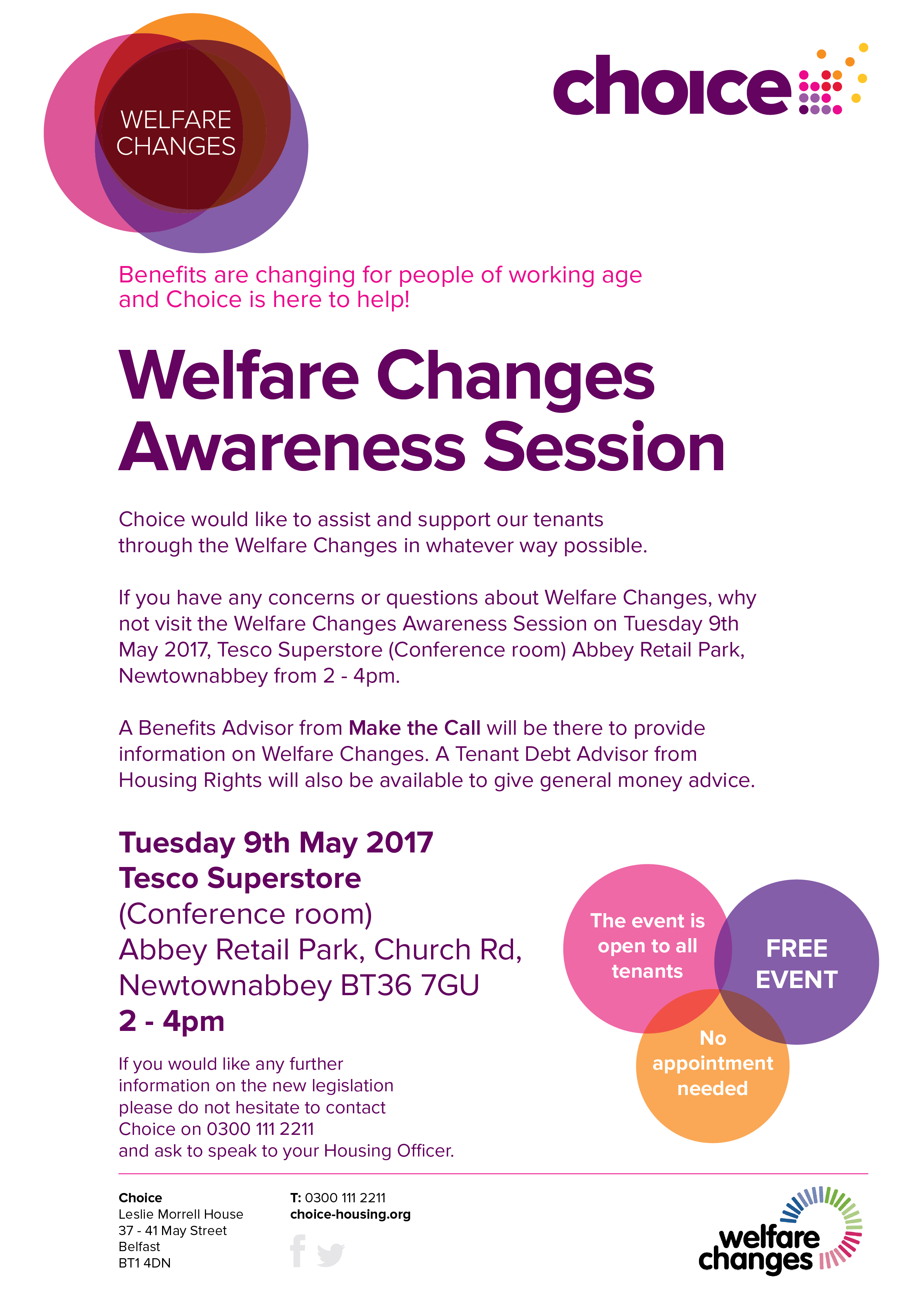 Welfare Changes Awareness Session - Newtownabbey